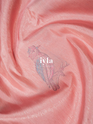 The Baby Pink Finch Zari Infused Kanjeevaram