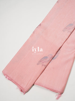 The Baby Pink Finch Zari Infused Kanjeevaram