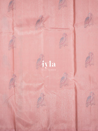 The Baby Pink Finch Zari Infused Kanjeevaram