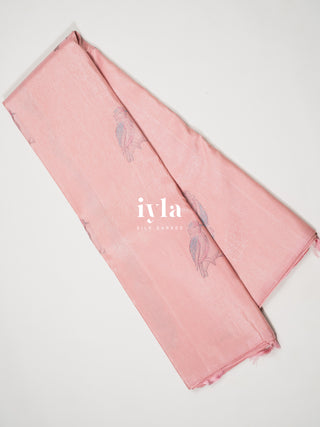 The Baby Pink Finch Zari Infused Kanjeevaram