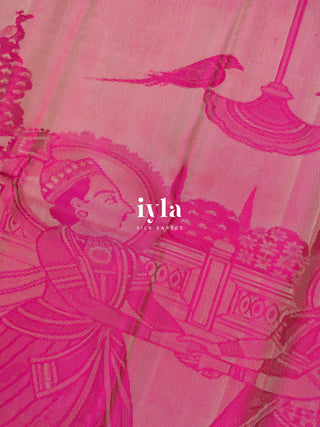 The Divine Drape of Radha Krishna Kanjeevaram in Deep Pink
