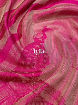 The Divine Drape of Radha Krishna Kanjeevaram in Deep Pink