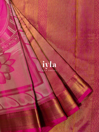 The Divine Drape of Radha Krishna Kanjeevaram in Deep Pink