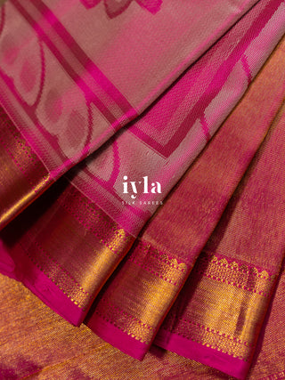 The Divine Drape of Radha Krishna Kanjeevaram in Deep Pink