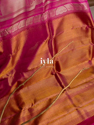 The Divine Drape of Radha Krishna Kanjeevaram in Deep Pink