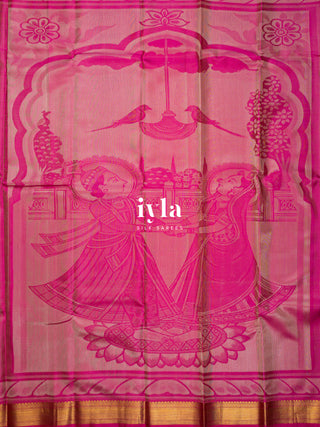 The Divine Drape of Radha Krishna Kanjeevaram in Deep Pink
