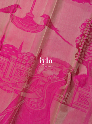 The Divine Drape of Radha Krishna Kanjeevaram in Deep Pink