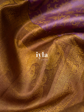 The Ravi Varma's Krishna & Yashoda Chronicles in Purple Heather