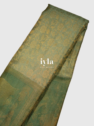 The Ravi Varma's Krishna & Yashoda Chronicles in Pistachio Sage