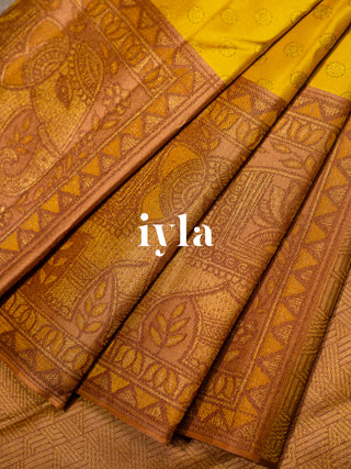 The Royal Elephant Legacy Kanjeevaram in sunshine Yellow