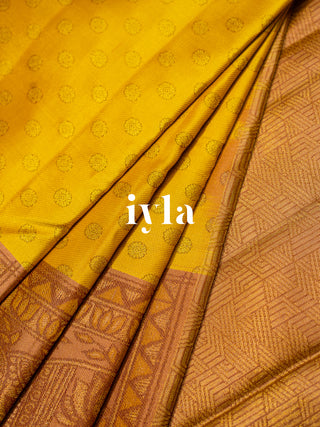 The Royal Elephant Legacy Kanjeevaram in sunshine Yellow