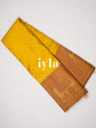 The Royal Elephant Legacy Kanjeevaram in sunshine Yellow