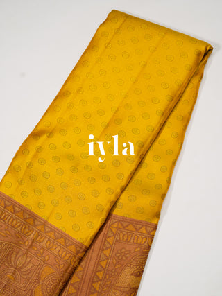 The Royal Elephant Legacy Kanjeevaram in sunshine Yellow