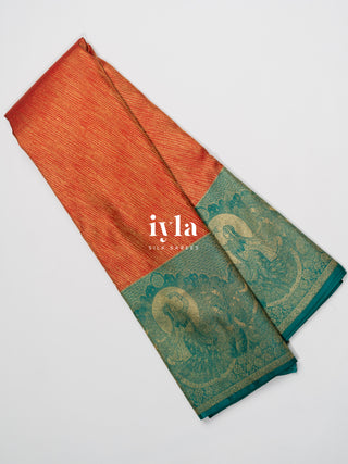 The Radha in the Moonlit Kanjeevaram in Red