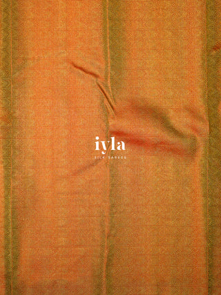 The Radha and Gopika’s Tale of Vrindhavan Kanjeevaram in Scarlet Red