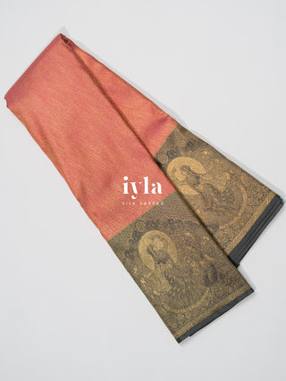 The Radha in the Moonlight Kanjeevaram in Peach Pink