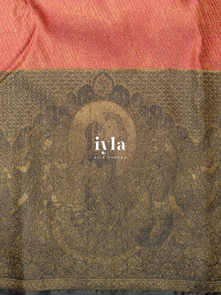 The Radha in the Moonlight Kanjeevaram in Peach Pink
