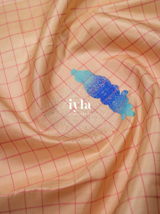 The DownPour Dream Kanjeevaram in soft Bisque