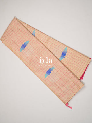 The DownPour Dream Kanjeevaram in soft Bisque