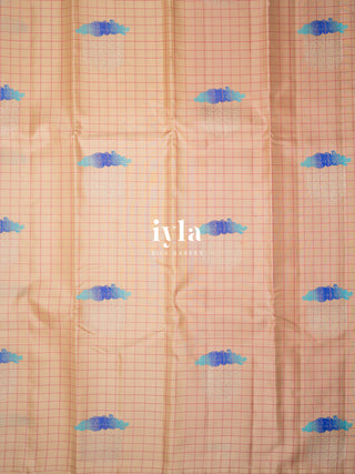 The DownPour Dream Kanjeevaram in soft Bisque