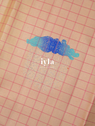 The DownPour Dream Kanjeevaram in soft Bisque