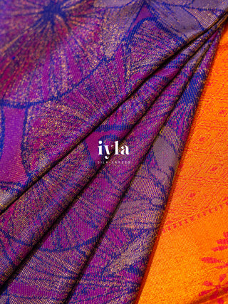 The Enchanted Lotus Pond Kanjeevaram in True Purple