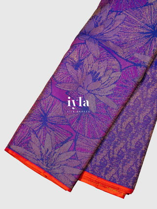 The Enchanted Lotus Pond Kanjeevaram in True Purple