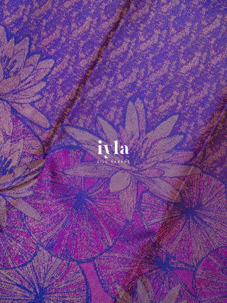 The Enchanted Lotus Pond Kanjeevaram in True Purple