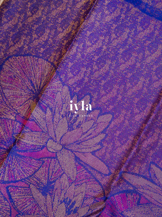 The Enchanted Lotus Pond Kanjeevaram in True Purple