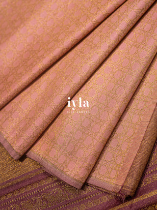 The Cane Theory Kanjeevaram in Creamy Peach