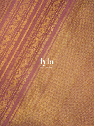 The Cane Theory Kanjeevaram in Creamy Peach