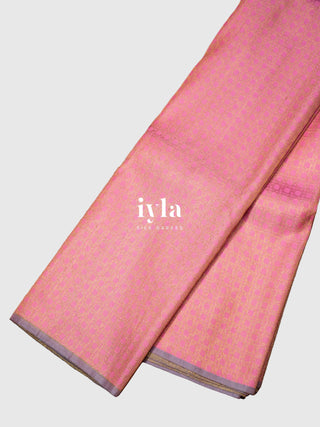 The Cane Theory Kanjeevaram in Carnation Pink