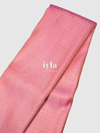 The Cane Theory Kanjeevaram in Carnation Pink