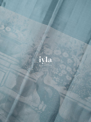 The Ravi Varma’s Lady of Raaga Kanjeevaram in Icy Blue