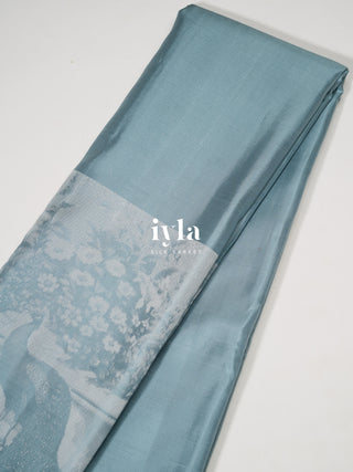 The Ravi Varma’s Lady of Raaga Kanjeevaram in Icy Blue