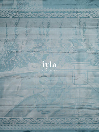 The Ravi Varma’s Lady of Raaga Kanjeevaram in Icy Blue