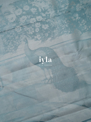 The Ravi Varma’s Lady of Raaga Kanjeevaram in Icy Blue