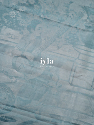 The Ravi Varma’s Lady of Raaga Kanjeevaram in Icy Blue