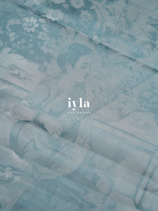 The Ravi Varma’s Lady of Raaga Kanjeevaram in Icy Blue