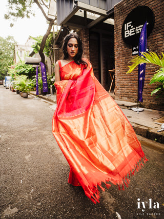 The Fluffy Cloud Kanjeevaram in Cherry Bomb