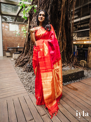 The Fluffy Cloud Kanjeevaram in Cherry Bomb