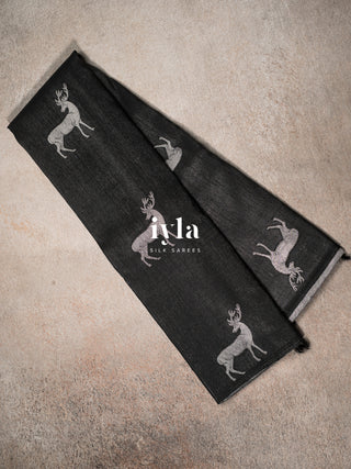 The Reversible Deer Kanjeevaram Onyx Black
