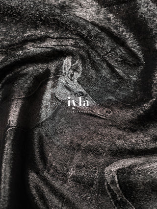 The Reversible Deer Kanjeevaram Onyx Black