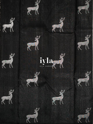 The Reversible Deer Kanjeevaram Onyx Black
