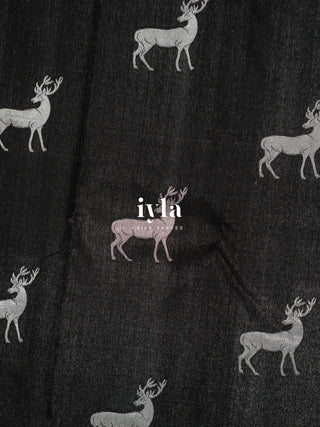 The Reversible Deer Kanjeevaram Onyx Black