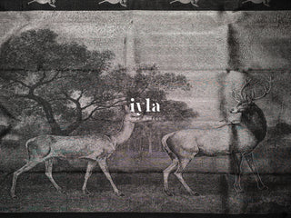 The Reversible Deer Kanjeevaram Onyx Black