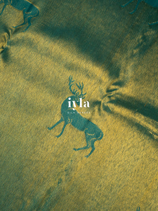 The Reversible Deer Kanjeevaram in Teal Temptation