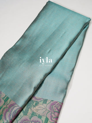 The romantic roses Kanjeevaram in Sky Blue