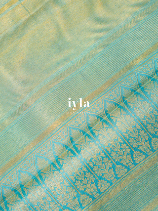 The romantic roses Kanjeevaram in Sky Blue