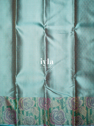 The romantic roses Kanjeevaram in Sky Blue